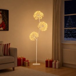VidaXL Choinka LED w kształcie litery S Biały 18 x 18 x 150 cm Stal