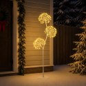VidaXL Choinka LED w kształcie litery S Biały 18 x 18 x 150 cm Stal