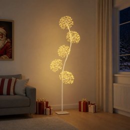 VidaXL Choinka LED w kształcie litery S Biały 20 x 20 x 175 cm Stal