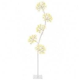 VidaXL Choinka LED w kształcie litery S Biały 20 x 20 x 175 cm Stal