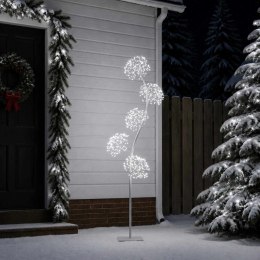 VidaXL Choinka LED w kształcie litery S Biały 20 x 20 x 175 cm Stal