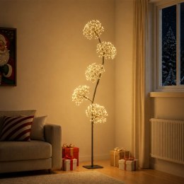 VidaXL Choinka LED w kształcie litery S Czarny 20 x 20 x 175 cm Stal
