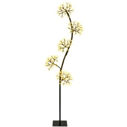 VidaXL Choinka LED w kształcie litery S Czarny 20 x 20 x 175 cm Stal