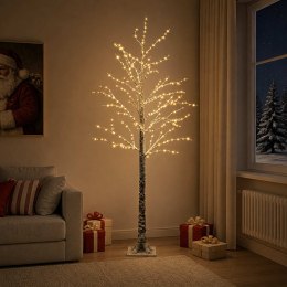 VidaXL Ośnieżona choinka LED brązowy 22 x 22 x 180 cm