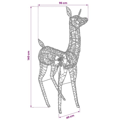 3D RENIFER BOŻONARODZENIOWY LOVIISA 200 LED CIEPŁA BIEL
