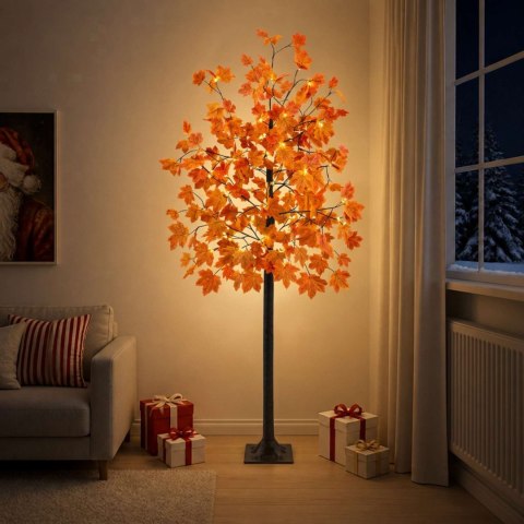 VidaXL Choinka LED drzewko klonowe brązowy 210 cm