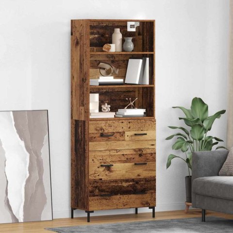 VidaXL Highboard Stare drewno 69,5 x 34 x 180 cm Drewno inżynieryjne