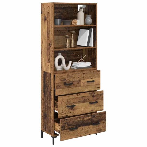 VidaXL Highboard Stare drewno 69,5 x 34 x 180 cm Drewno inżynieryjne