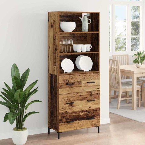 VidaXL Highboard Stare drewno 69,5 x 34 x 180 cm Drewno inżynieryjne