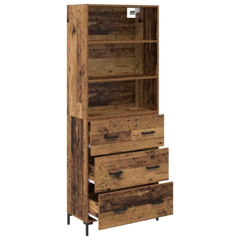 VidaXL Highboard Stare drewno 69,5 x 34 x 180 cm Drewno inżynieryjne