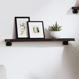 VidaXL Półka, ciemnobrązowa, 60x10x2 cm, wykończone lite drewno dębowe