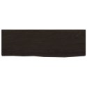 VidaXL Półka, ciemnobrązowa, 60x20x2 cm, wykończone lite drewno dębowe