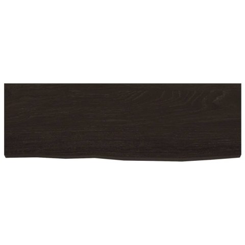 VidaXL Półka, ciemnobrązowa, 60x20x2 cm, wykończone lite drewno dębowe
