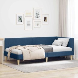VidaXL Rama łóżka narożnego Niebieski 90 x 200 cm tkanina