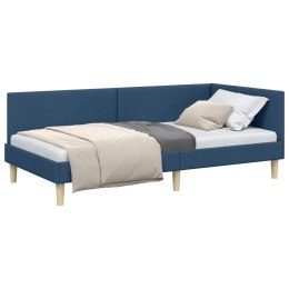VidaXL Rama łóżka narożnego Niebieski 90 x 200 cm tkanina