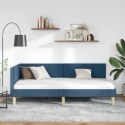 VidaXL Rama łóżka narożnego Niebieski 90 x 200 cm tkanina