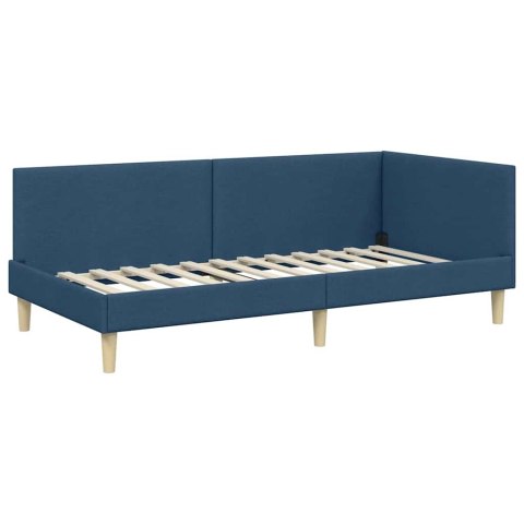 VidaXL Rama łóżka narożnego Niebieski 90 x 200 cm tkanina