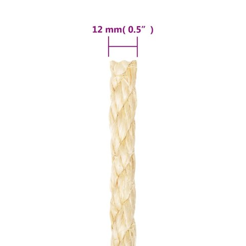 VidaXL Sznur, sizal 100%, 12 mm, 25 m