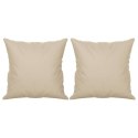 VidaXL 2-osobowa sofa z poduszkami, kremowa, 140 cm, mikrofibra