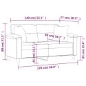 VidaXL 2-osobowa sofa z poduszkami, kremowa, 140 cm, mikrofibra