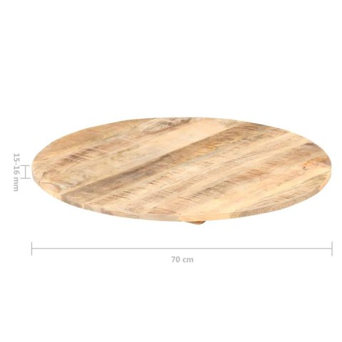 VidaXL Blat stołu, lite drewno mango, okrągły, 15-16 mm, 70 cm