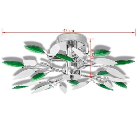 VidaXL Lampa sufitowa, 3 żarówki E14, zielono-biała