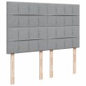 VidaXL Łóżko kontynentalne z materacem, jasnoszare 140x200 cm, tkanina