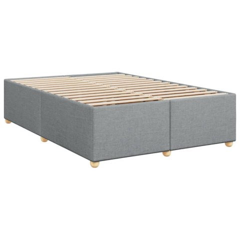 VidaXL Łóżko kontynentalne z materacem, jasnoszare 140x200 cm, tkanina