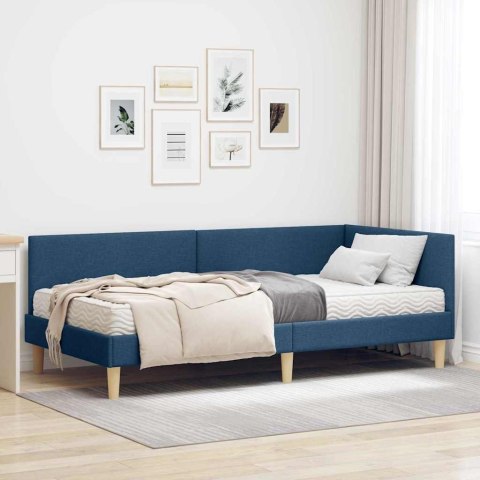 VidaXL Rama Łóżka Narożnego z Materacem 2 szt. Niebieski 90 x 200 cm