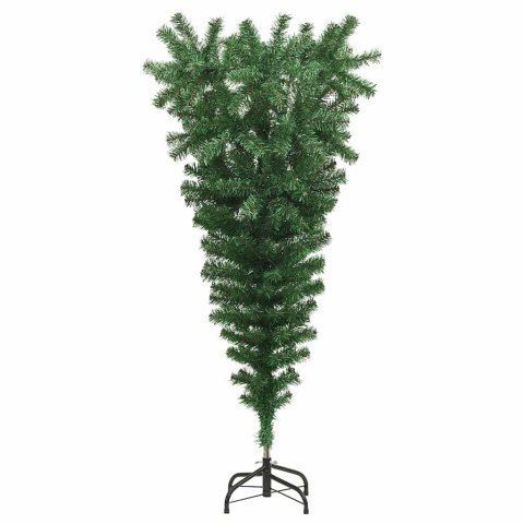 VidaXL Odwrócone sztuczne drzewko choinkowe z zestawem bombek 120 cm