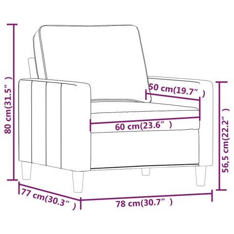 VidaXL Fotel, brązowy, 60 cm, obity aksamitem
