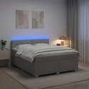VidaXL Łóżko Box Spring z materacem i LED jasnoszary 140 x 200 cm