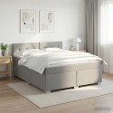 VidaXL Łóżko Box Spring z materacem i LED jasnoszary 140 x 200 cm