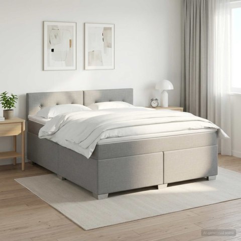 VidaXL Łóżko Box Spring z materacem i LED jasnoszary 140 x 200 cm