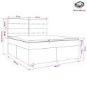 VidaXL Łóżko kontynentalne z materacem Czarny 140 x 200 cm tkanina