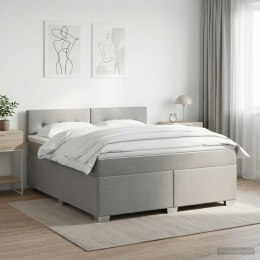 VidaXL Łóżko kontynentalne z materacem jasnoszary 140 x 200 cm tkanina