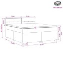 VidaXL Łóżko kontynentalne z materacem jasnoszary 140 x 200 cm tkanina