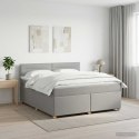 VidaXL Łóżko kontynentalne z materacem jasnoszary 140 x 200 cm tkanina