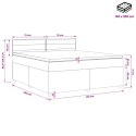 VidaXL Łóżko kontynentalne z materacem jasnoszary 140 x 200 cm tkanina