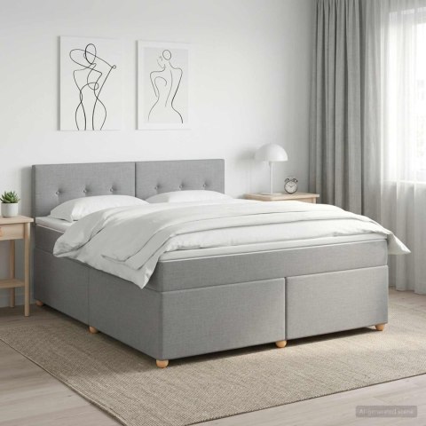 VidaXL Łóżko kontynentalne z materacem jasnoszary 140 x 200 cm tkanina
