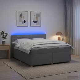 VidaXL Łóżko kontynentalne z materacem jasnoszary 140 x 200 cm tkanina