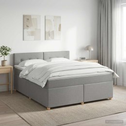 VidaXL Łóżko kontynentalne z materacem jasnoszary 140 x 200 cm tkanina