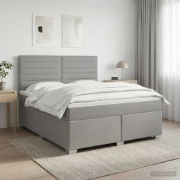 VidaXL Łóżko kontynentalne z materacem jasnoszary 140 x 200 cm tkanina