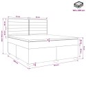 VidaXL Łóżko kontynentalne z materacem jasnoszary 140 x 200 cm tkanina