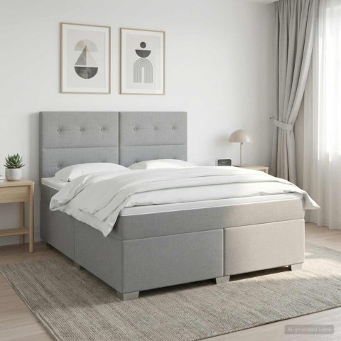 VidaXL Łóżko kontynentalne z materacem jasnoszary 140 x 200 cm tkanina