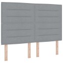 VidaXL Łóżko kontynentalne z materacem jasnoszary 140 x 200 cm tkanina
