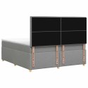 VidaXL Łóżko kontynentalne z materacem jasnoszary 140 x 200 cm tkanina