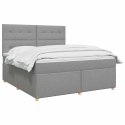 VidaXL Łóżko kontynentalne z materacem jasnoszary 140 x 200 cm tkanina