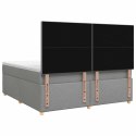 VidaXL Łóżko kontynentalne z materacem jasnoszary 140 x 200 cm tkanina