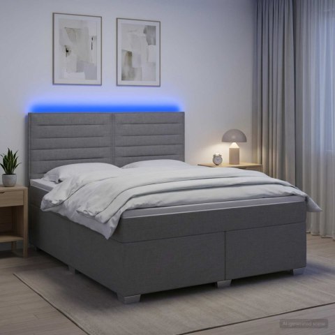VidaXL Łóżko kontynentalne z materacem jasnoszary 140 x 200 cm tkanina